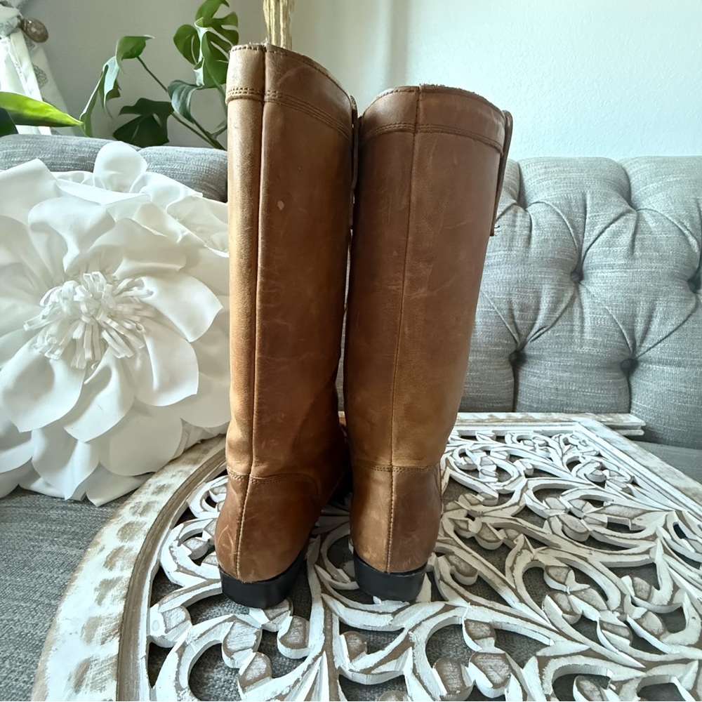 Seychell Brown Leather Lace Up Boots Women’s 5.5 - Picture 9 of 10